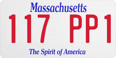 MA license plate 117PP1