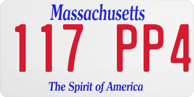 MA license plate 117PP4