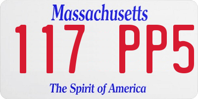 MA license plate 117PP5