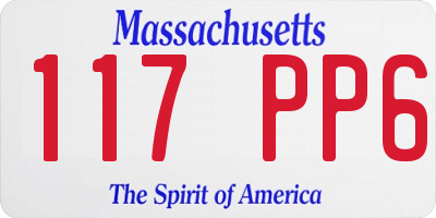 MA license plate 117PP6