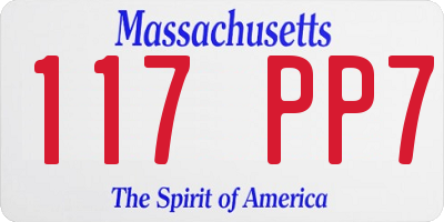 MA license plate 117PP7