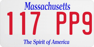 MA license plate 117PP9