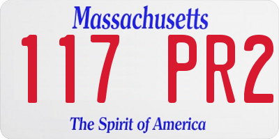 MA license plate 117PR2