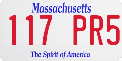 MA license plate 117PR5