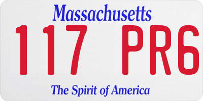 MA license plate 117PR6