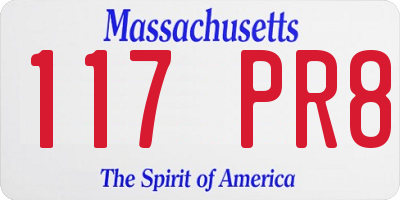 MA license plate 117PR8