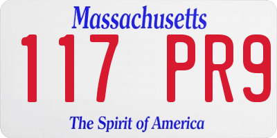 MA license plate 117PR9
