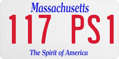 MA license plate 117PS1