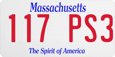 MA license plate 117PS3