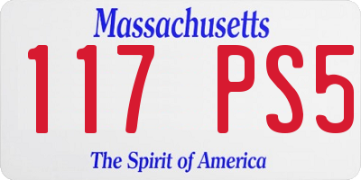 MA license plate 117PS5