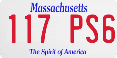 MA license plate 117PS6