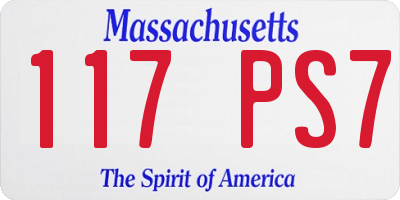 MA license plate 117PS7