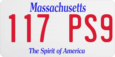 MA license plate 117PS9