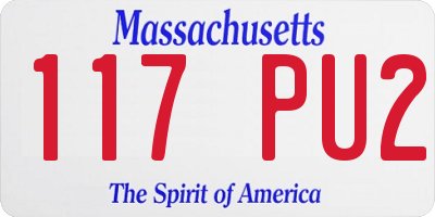 MA license plate 117PU2