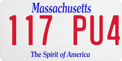 MA license plate 117PU4