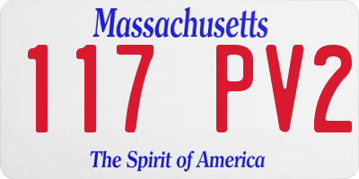 MA license plate 117PV2