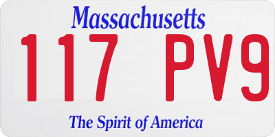 MA license plate 117PV9