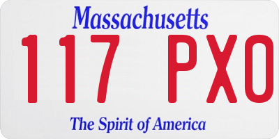 MA license plate 117PX0