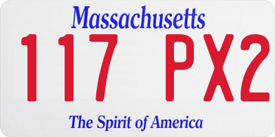 MA license plate 117PX2