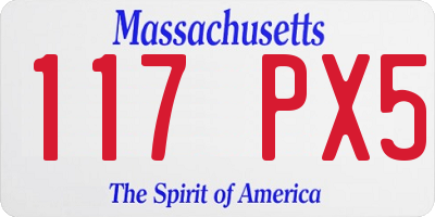 MA license plate 117PX5
