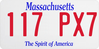 MA license plate 117PX7