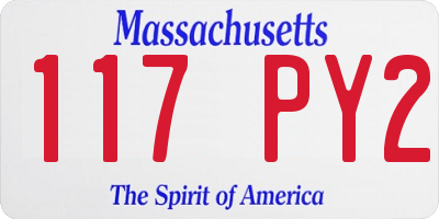 MA license plate 117PY2