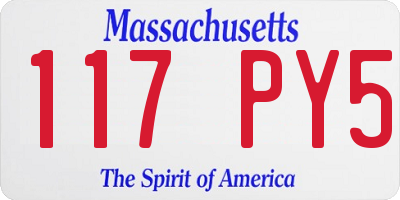 MA license plate 117PY5