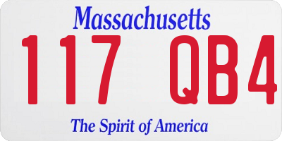 MA license plate 117QB4