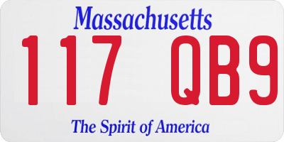 MA license plate 117QB9