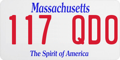MA license plate 117QD0
