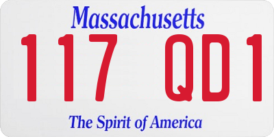 MA license plate 117QD1