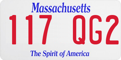 MA license plate 117QG2