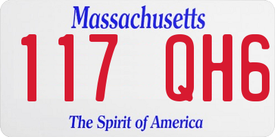 MA license plate 117QH6