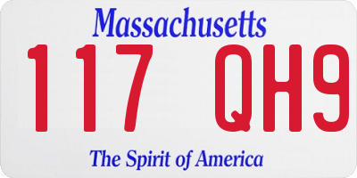 MA license plate 117QH9