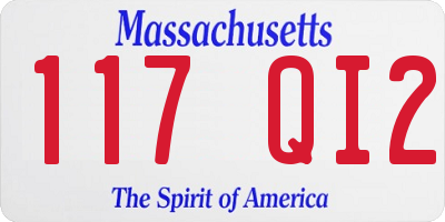MA license plate 117QI2