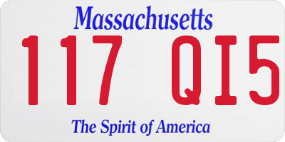MA license plate 117QI5