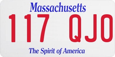 MA license plate 117QJ0