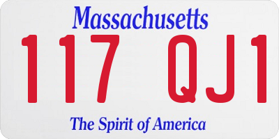 MA license plate 117QJ1