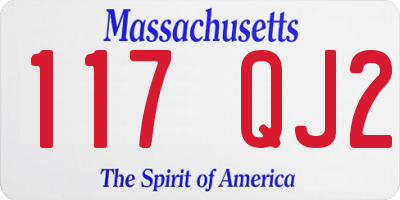 MA license plate 117QJ2
