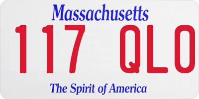 MA license plate 117QL0