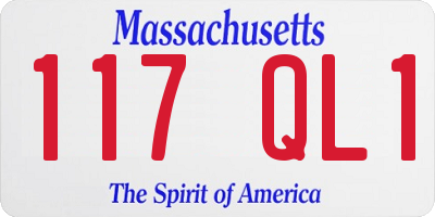MA license plate 117QL1