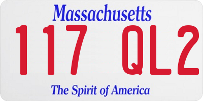 MA license plate 117QL2