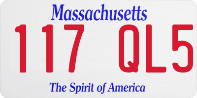 MA license plate 117QL5