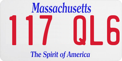 MA license plate 117QL6