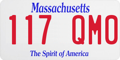 MA license plate 117QM0