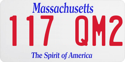 MA license plate 117QM2