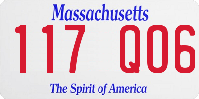 MA license plate 117QO6