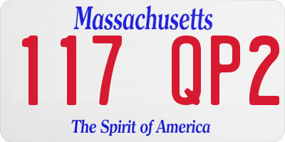 MA license plate 117QP2