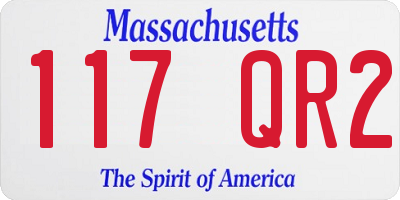 MA license plate 117QR2
