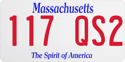 MA license plate 117QS2